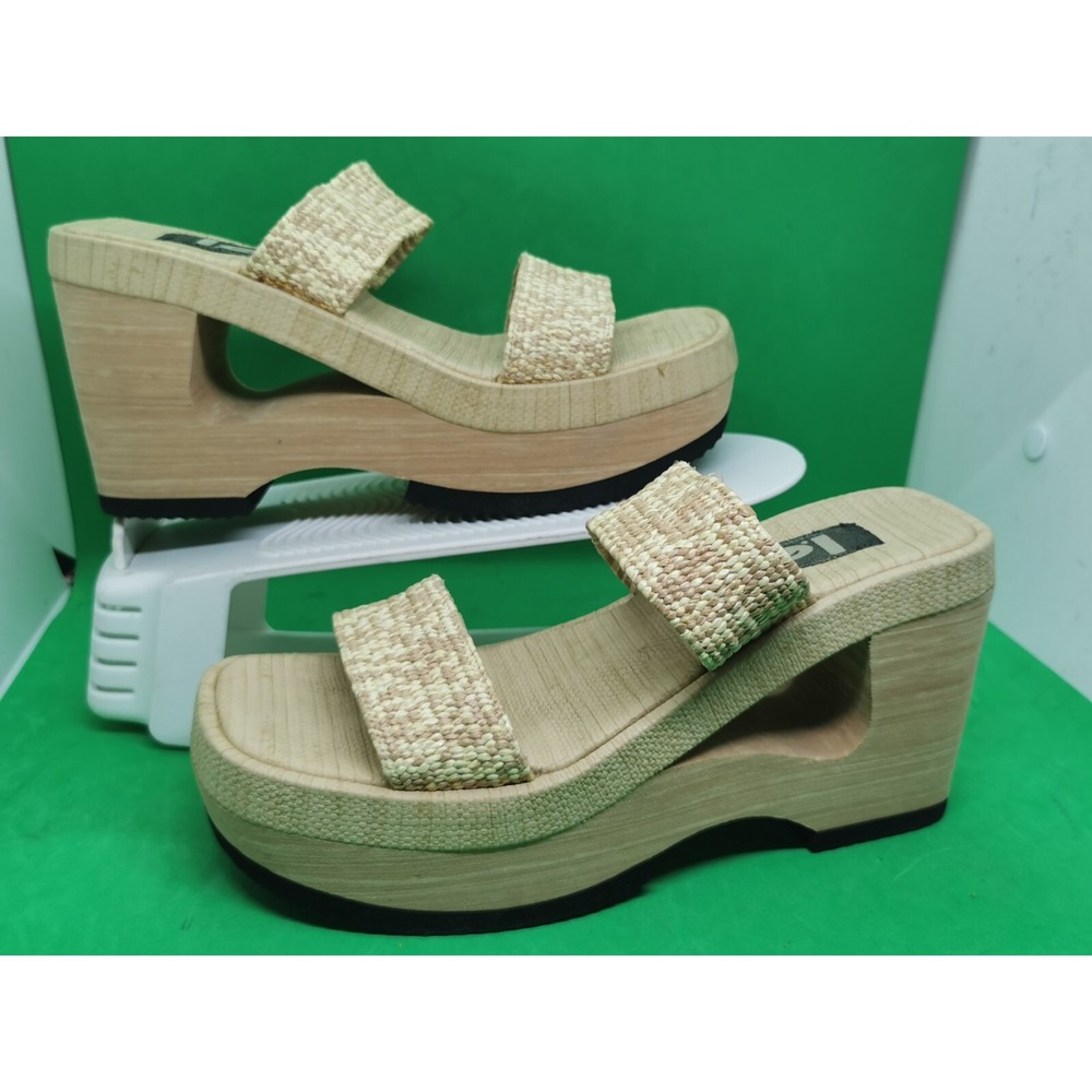 Vintage 90s LEI Wedge Sandals Chunky Platform Heels Size 7 US Daffie Espadrille